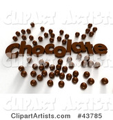 Chocolate Text Surrounded by Chocolate Candy Balls