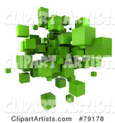 Green Cubic Floating Cluster