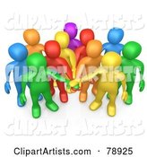 Group of Diverse Colorful People Putting Their Hands in a Pile