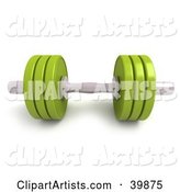 Lime Green and Chrome Free Weight