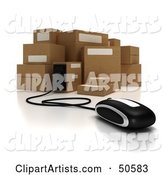 Computer Mouse Connected to Cardboard Boxes - Version 1