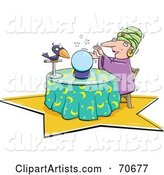 Fortune Teller with Her Crystal Ball and Bird