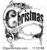 Vintage Christmas Sign with Ornate Elements